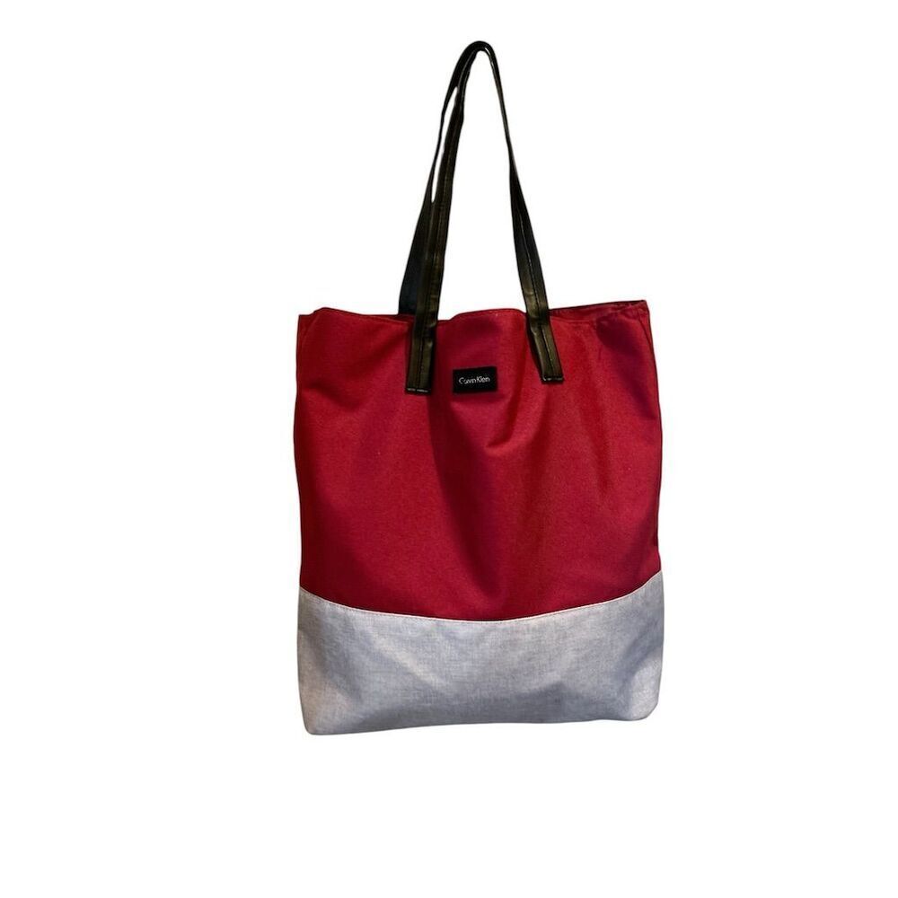 Calvin Klein Women's Two-Tone Tote Bag‎ pink and gray Spacious Interior